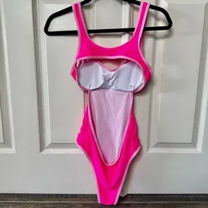 Shein pink one peice cut out bathing suit thumbnail 2