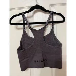 Balance Athletica Seamless Sports Bra Gray‎ Diamond Textured Racerback Small thumbnail 3
