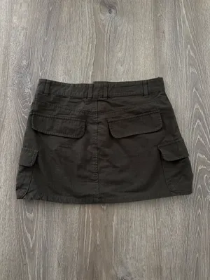 ZARA green cargo mini skirt (S) thumbnail 4