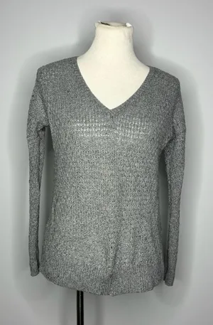 American Eagle Outfitters- Grey V-Neck Sweater thumbnail 1