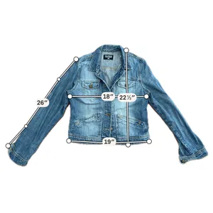 Polo Jeans Co Ralph Lauren Denim Jacket Womens L Blue Vintage y2k Trucker Flap thumbnail 7