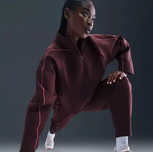 Nike Women's Universa Dri-Fit 1/4 Zip in Burgundy Crush size L NWT $110 thumbnail 3
