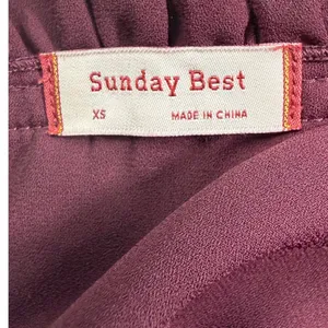Sunday Best Aritzia Burgundy Lace Trim‎ Ruffle Neck Long Sleeve Mini Dress XS thumbnail 3