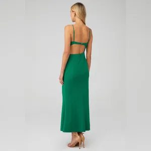 Significant‎ Other Cut Out Poet Asymmetrical Maxi Dress Green Womens Size 4 thumbnail 3
