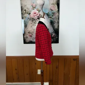 Awesome Vintage 1980s Velvet Trim Pendleton Plaid Wool Blazer! thumbnail 5