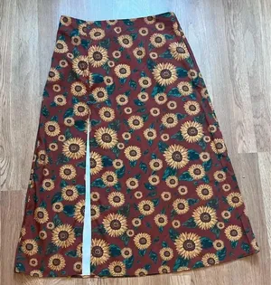 NWT SHEIN Sunflower Print Maxi Skirt thumbnail 1
