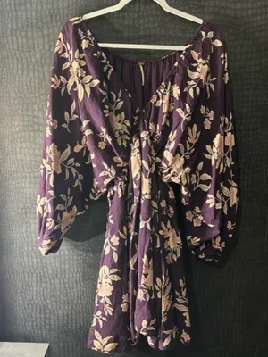 Free People Purple Floral Print Dress thumbnail 5
