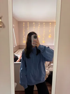Electric blue brandy melville hoodie thumbnail 5