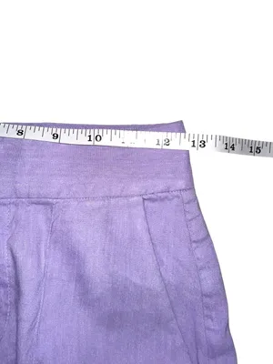 Alice + Olivia Dylan Linen Blend High Waist Wide Leg Purple Pants 0 in Solstice thumbnail 9