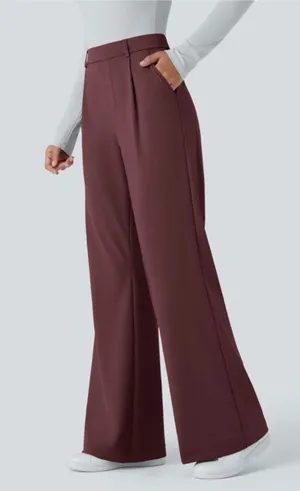 Halara Small Flex™ DayStretch High Waisted Work Flare Pants - Red Mahogany Small thumbnail 1
