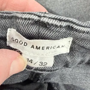 Good American Gray Straight Leg‎ Jeans Washed Black Denim Size 14/32 thumbnail 3