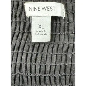 Nine West Womens Black Sweetheart Neckline Smocked Back Jumpsuit XL Tapered Leg thumbnail 5