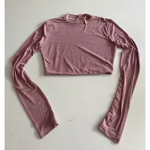 MESHKI Georgina Long Sleeve Crop Top in Pink Size Small thumbnail 1