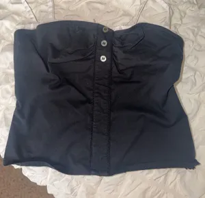 Black corset top with buttons and underwire bra thumbnail 1