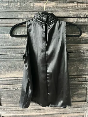 Rachel Zoe black satin top size XS thumbnail 3