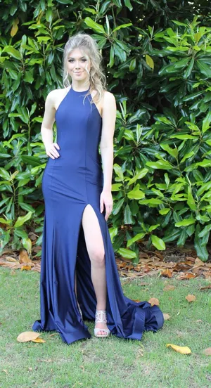 Navy Sherri Hill Prom Dress thumbnail 1