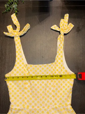 miami Yellow Floral Tie-Shoulder Mini Dress thumbnail 4