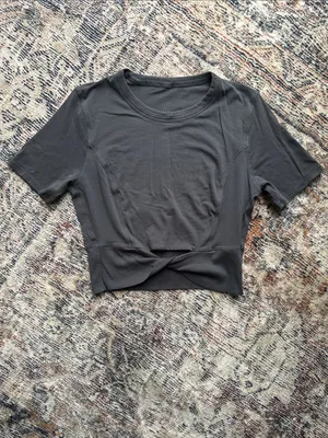 Lululemon Cropped Nulu Twist-Hem Short-Sleeve Shirt thumbnail 2
