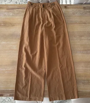Madewell Harlow Wide Leg Pants Brown thumbnail 1