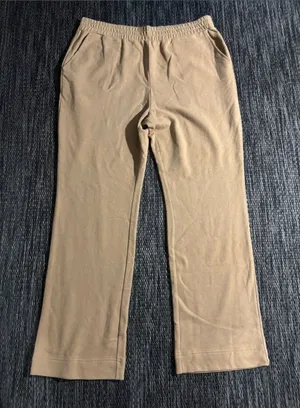 Nuuds High Rise Wide Leg Sweatpants Tall 32” Soft Comfortable Tan thumbnail 1