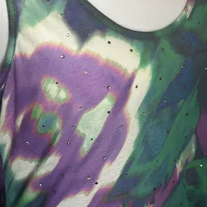 Express Women’s Rhinestone Embellished Floral Vibrant Watercolors Print Tank Top thumbnail 4