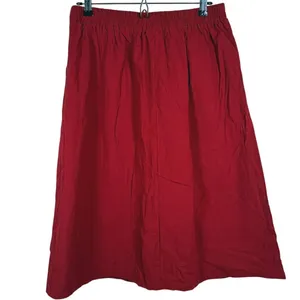 Halara A Line Midi Skirt Size Large Red High Waisted Preppy Academia Ivy League thumbnail 3