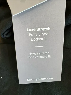 NWT Auden Luxury 4-Way Stretch Black Short Sleeve Bodysuit 1X thumbnail 7
