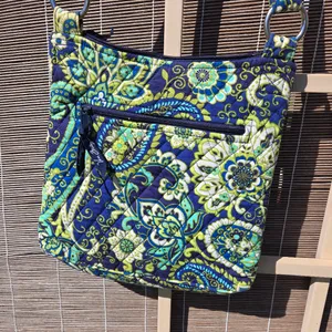 Vera Bradley Retired 2011 "Rhythm & Blues" Cross-Body Purse Large Hipster Zipper thumbnail 6