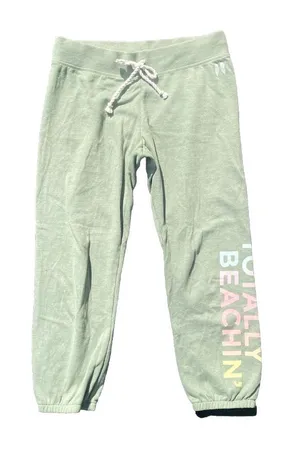 💚 VTG Vintage 2016 Victoria’s Secret XS Sage Green Totally Beachin’ Sweatpants Joggers 💚 thumbnail 1