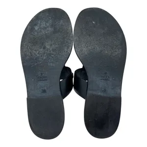 Gucci Horsebit Black Leather Thong Flat Sandals EU 36 Made in Italy thumbnail 9