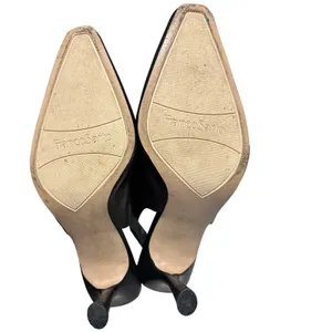 Franco Sarto Marcy Black Leather Slingback Pointed Toe Flare Heel Pumps 7M thumbnail 8