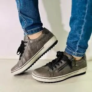 Remonte Maditta D0700 Leather Sneakers 40 Metallic Gray Brown Comfort Walking thumbnail 1