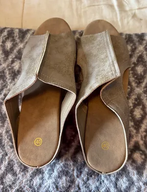 SHEIN Taupe Slip-On Open-Toe Mules thumbnail 1