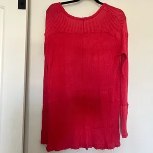 Free People Sunset Park Thermal Oversized Waffle Knit Red Coral Long Sleeve Boho thumbnail 3