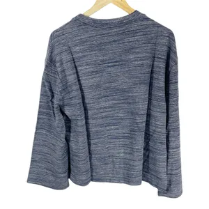 Daily Ritual Heathered Blue Oversized Sweatshirt Sz L Bell Sleeves NEW‎ thumbnail 5