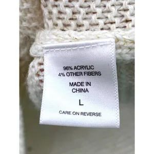 New‎ York & Company Open-Knit Shimmery Cowl Neck Sweater Large Cream Gold Top thumbnail 3