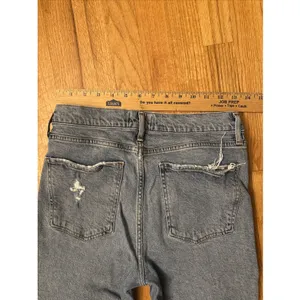 Agolde 90's Pinch‎ Button Fly Jeans 28 Blue High Rise Straight Organic Raw Hem thumbnail 7