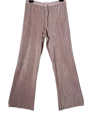 Victoria's Secret Pleated Metallic Pink Wide Leg Pajama Pants Size S Loungewear thumbnail 1