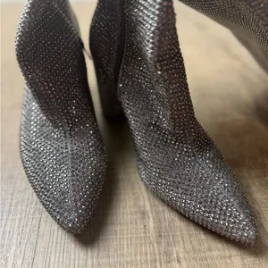 Gianni Bini Woman’s 7 Queen-Bee Size 6M 6 Silver Rhinestone‎ Over-the-Knee Boots thumbnail 4