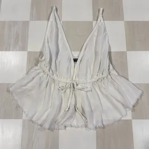 brandy melville riley babydoll flowy white tank top thumbnail 3