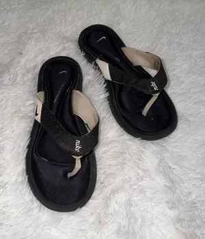 Nike Women's Black and Beige Foam Thong Sandals thumbnail 1