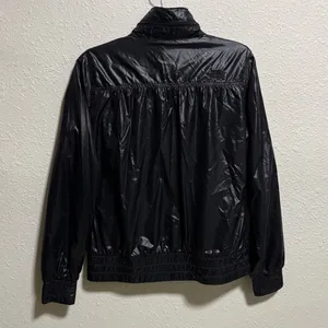 The North Face Hide away hoodie Woman's Black Shiny Windbreaker Full‎ Zip Small thumbnail 10
