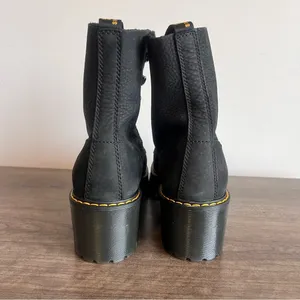 DR. MARTENS NEW Women's Leona Black Nubuck Leather Boot Size 9 #242631 thumbnail 4