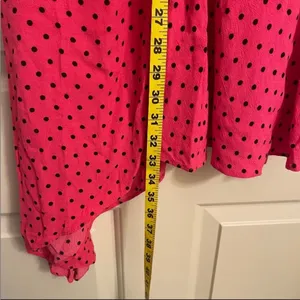 Zara Hot Pink Ruched Polka Dot Dress Fuchsia Black NWOT Small thumbnail 11