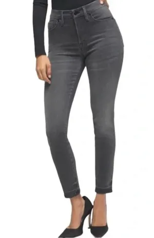 Good American Black Good Legs Crop High Waist Skinny Jeans Size 8/29 GLC961T thumbnail 1