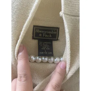 VTG Abercrombie & Fitch SWEATER Off-White Size L TURTLENECK Made in Hong Kong thumbnail 3