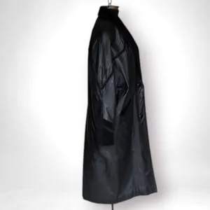 Vintage Worthington Black Leather Long Coat Petite Large thumbnail 4