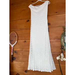 NWT Lulus Nadie White Lace Asymmetrical Midi Dress Bridal Bride Wedding Size M thumbnail 2
