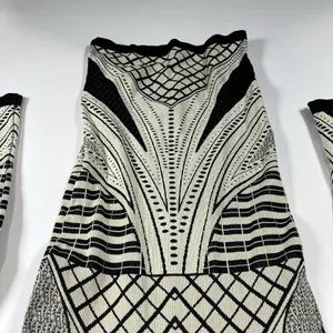 NWT Intimately Free People Mini Dress Size M/L Cream‎ Black Print Stretch Boho thumbnail 3