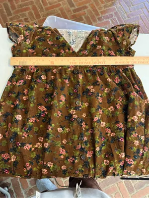 Natural Life Avery Corduroy Floral Midi Dress Brown EarthyTones Size Large thumbnail 6
